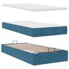vidaXL Cadre de lit ottoman avec matelas bleu fonc&eacute; 80x200 cm velours