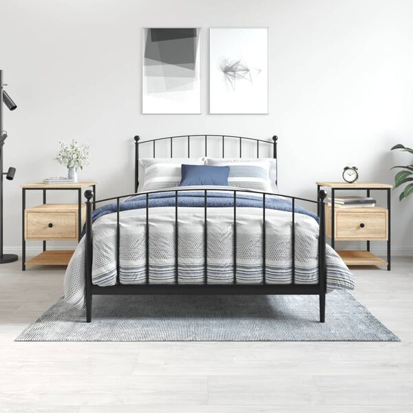 vidaXL Tables de chevet 2 pcs chêne sonoma 40x42x56 cm bois ingénierie