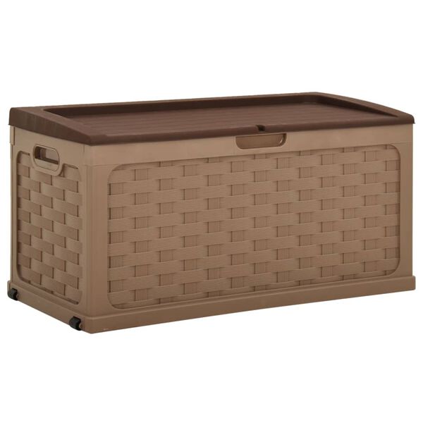 vidaXL Boîte de rangement de jardin 335 L Moka-Chocolat PP Rotin