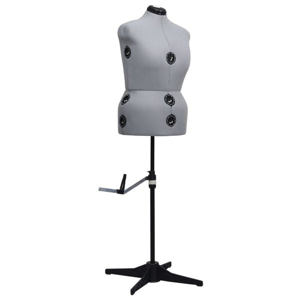 vidaXL Mannequin de robe ajustable pour femme Gris L Taille 44-50