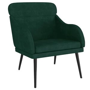 vidaXL Fauteuil Vert fonc&eacute; 63x76x80 cm Velours