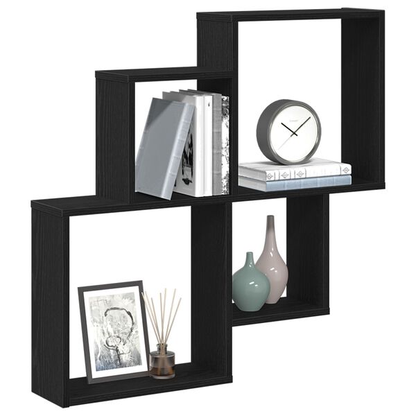 vidaXL Étagère Murale Chêne noir 80 x 15 x 78,5 cm Bois d'ingénierie