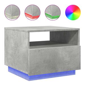 vidaXL Table basse avec lumi&egrave;res LED gris b&eacute;ton 50x49x40 cm