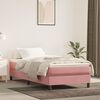 vidaXL Sommier &agrave; lattes de lit avec matelas Rose 90x200 cm Velours