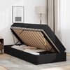 vidaXL Lit avec rangement et matelas avec matelas 2 pcs Noir Cuir