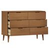 vidaXL Commode MOLDE Marron 113x40x80 cm Bois de pin massif