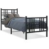 vidaXL Cadre de lit m&eacute;tal sans matelas avec pied de lit noir 75x190 cm