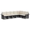 vidaXL Ensemble de canap&eacute; de jardin 7 pc Noir polyrotin