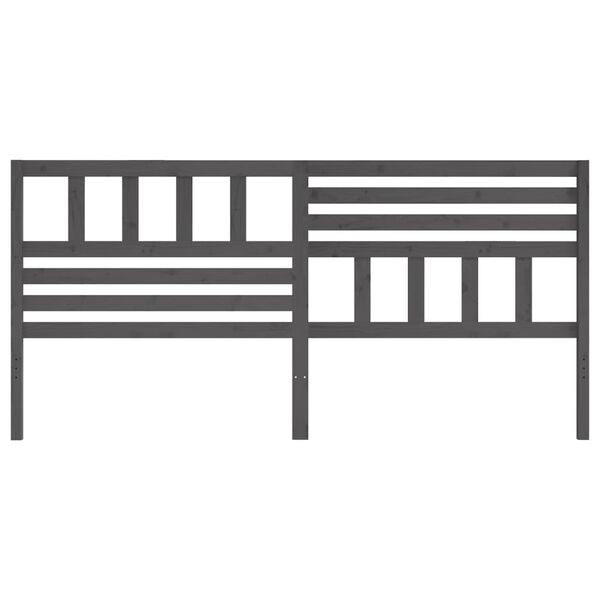 vidaXL T&ecirc;te de lit Gris 206x4x100 cm Bois massif de pin