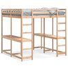 vidaXL Lit superpos&eacute; et bureau et &eacute;chelle 140x200cm bois de pin massif