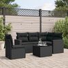 vidaXL Salon de jardin 6 pcs avec coussins noir r&eacute;sine tress&eacute;e