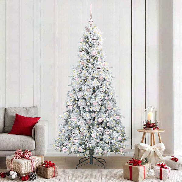 vidaXL Sapin de No&euml;l Artificiel &agrave; Branches Articul&eacute;es Blanc 210 cm