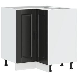 vidaXL Armoire d'angle de cuisine Porto noir bois d'ing&eacute;nierie