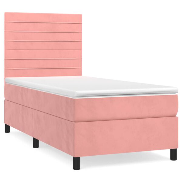 vidaXL Sommier &agrave; lattes de lit et matelas Rose 80x200 cm Velours