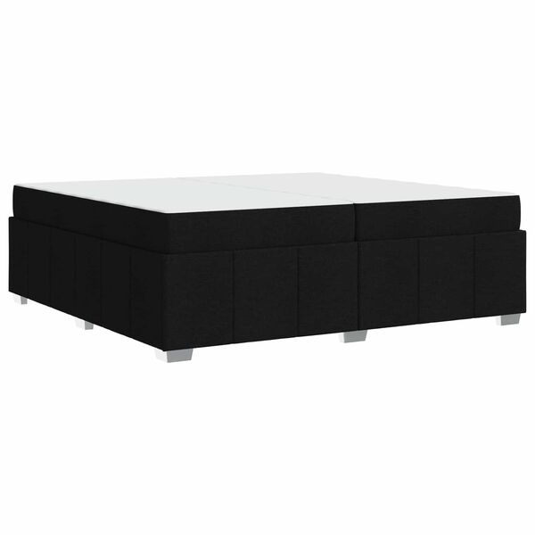 vidaXL Cadre de lit avec matelas Noir 200 x 200 cm tissu