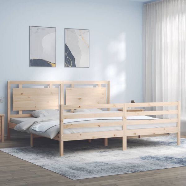 vidaXL Cadre de lit sans matelas 200x200 cm bois massif