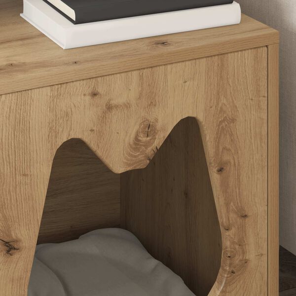 vidaXL Maison pour chat Ch&ecirc;ne artisan 42,5 x 40 x 53,5 cm