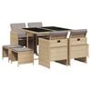 vidaXL Ensemble &agrave; manger de jardin et coussins 9 pcs m&eacute;lange beige