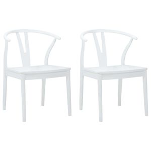 vidaXL Chaise de salle &agrave; manger 2 pc Bois de Caoutchouc Massif
