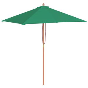 vidaXL Parasol d'ext&eacute;rieur avec m&acirc;t en bois 150x200 cm vert