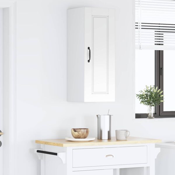 vidaXL Armoire de cuisine avec &eacute;tag&egrave;re Blanc brillant 30 x 31 x 80 cm