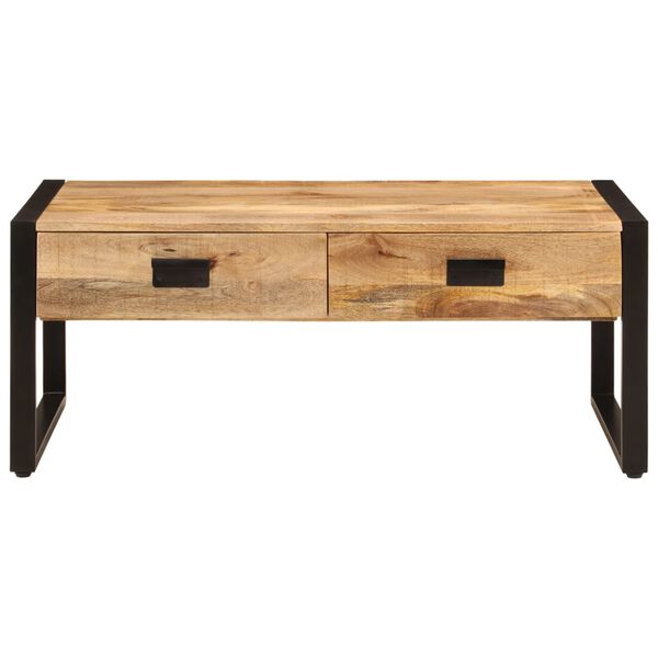 vidaXL Table basse 100x54x40 cm bois de manguier solide et fer