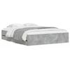 vidaXL Cadre de lit avec tiroirs sans matelas gris b&eacute;ton 140x200 cm