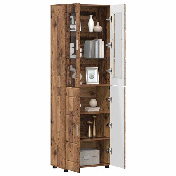 vidaXL Haut Armoire avec &eacute;tag&egrave;re FLORIN Bois ancien 60 x 35 x 182 cm