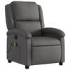 vidaXL Fauteuil de massage inclinable &eacute;lectrique gris cuir v&eacute;ritable
