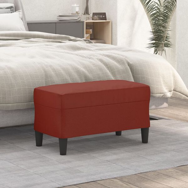 vidaXL Banc Rouge bordeaux 70x35x41 cm Similicuir