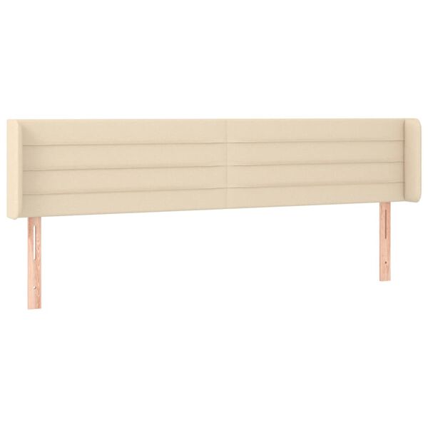 vidaXL T&ecirc;te de lit &agrave; LED Cr&egrave;me 183x16x78/88 cm Tissu