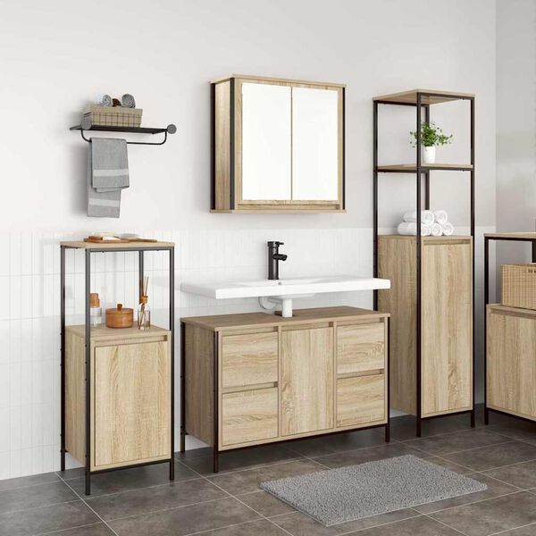 vidaXL Ensemble de mobilier de salle de bain avec tiroir 3 pcs
