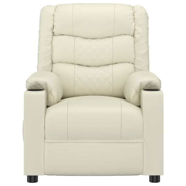 vidaXL Fauteuil inclinable &eacute;lectrique Cr&egrave;me Similicuir