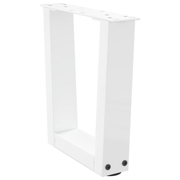 vidaXL Pieds de table basse en forme de V, 2 pi&egrave;ces, blanc, 30 x (30-31,3) cm, acier
