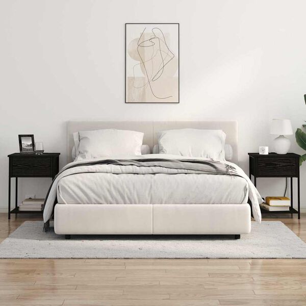 vidaXL Cabinet de chevet Ch&ecirc;ne noir 42 x 41 x 56 cm Bois d'ing&eacute;nierie