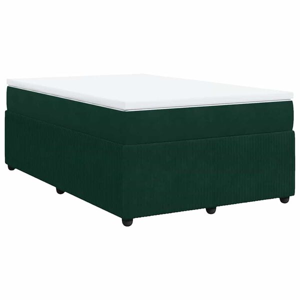 vidaXL Sommier &agrave; lattes de lit avec matelas vert fonc&eacute; 120x190 cm