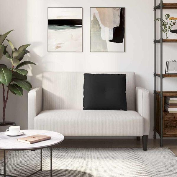 vidaXL Coussin de Dos Noir 60 x 50 cm Tissu en microfibre