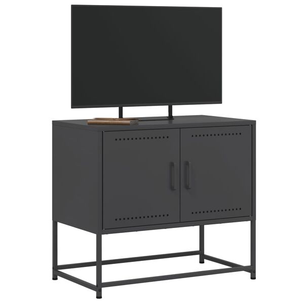 vidaXL Meuble TV noir 68,5x39x60,5 cm acier
