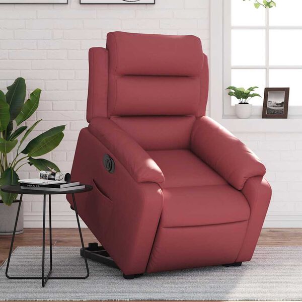 vidaXL Fauteuil inclinable &eacute;lectrique rouge bordeaux similicuir