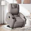 vidaXL Fauteuil inclinable de massage électrique Taupe Tissu