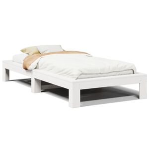 vidaXL Cadre de lit sans matelas blanc 75x190 cm bois de pin massif