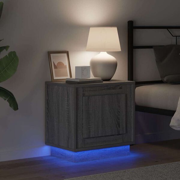 vidaXL Cabinet de chevet Gris 44 x 34,5 x 45 cm Bois d'ing&eacute;nierie