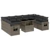 vidaXL Salon de jardin avec coussins 10 pcs gris r&eacute;sine tress&eacute;e