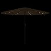vidaXL Parasol de jardin avec LED et m&acirc;t en acier marron 324x324x247cm