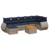 vidaXL Ensemble de canap&eacute; de jardin 8 pcs avec coussins gris r&eacute;sine tress&eacute;e