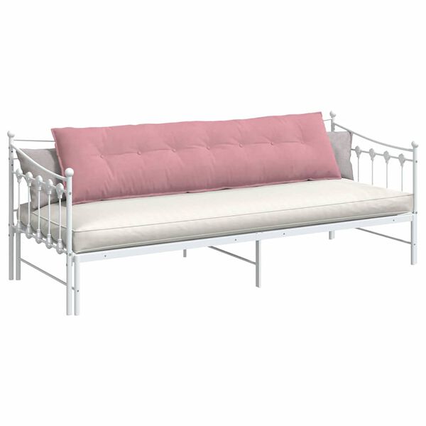 vidaXL Coussin de Dos Rose 200 x 50 cm Tissu en velours c&ocirc;tel&eacute;