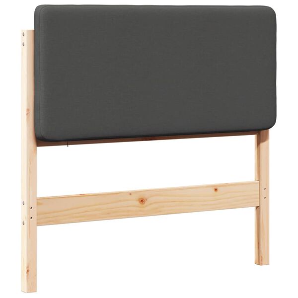 vidaXL Tête de lit capitonnée Brun et gris foncé 75 cm Pin massif