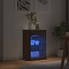 vidaXL Buffet avec lumi&egrave;res LED ch&ecirc;ne marron 41x37x67 cm