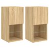 vidaXL Meubles TV avec lumi&egrave;res LED 2 pcs ch&ecirc;ne sonoma 30,5x30x60 cm