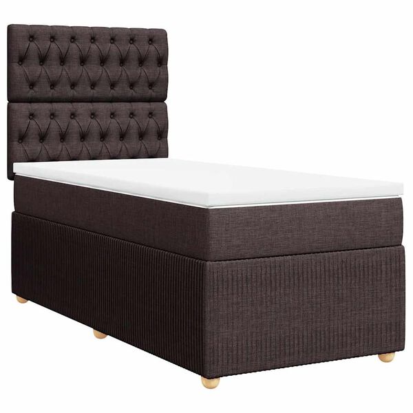 vidaXL Sommier &agrave; lattes de lit avec matelas Marron fonc&eacute; 80x200 cm
